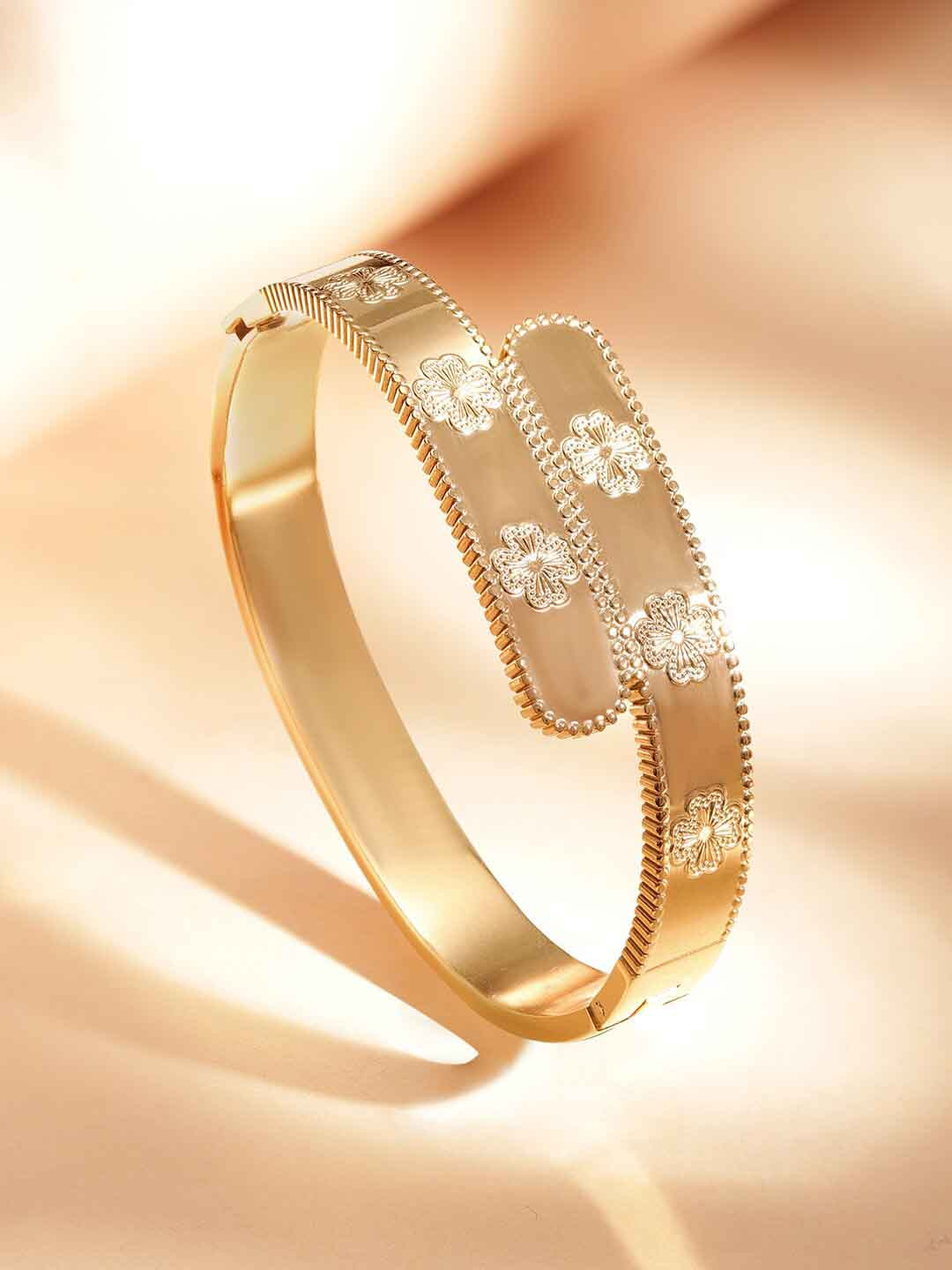 

Rubans Voguish 18K Gold Plated Tarnish water proof floral wonder Bracelet