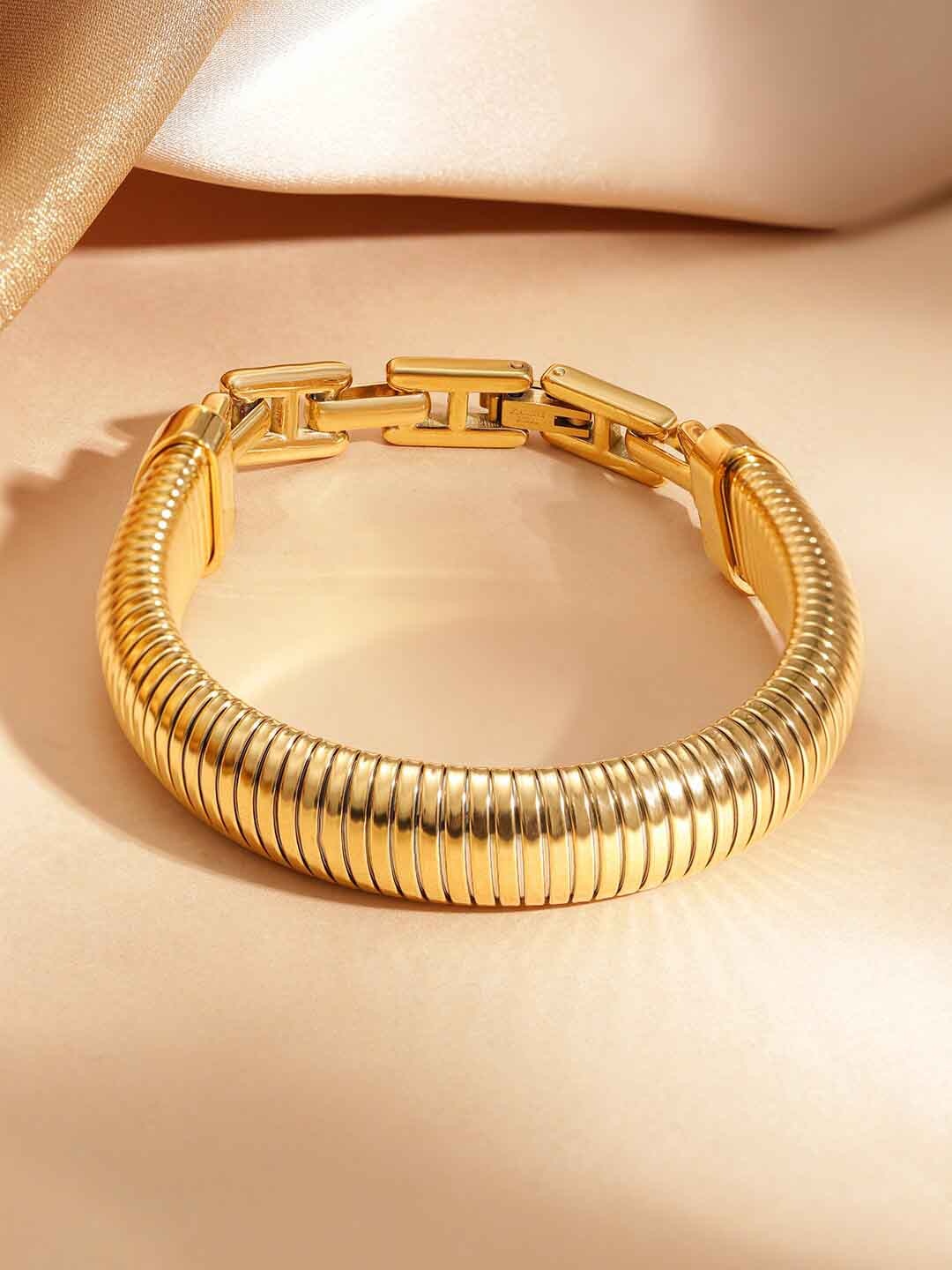 

Rubans Voguish Women Brass Gold-Plated Wraparound Bracelet