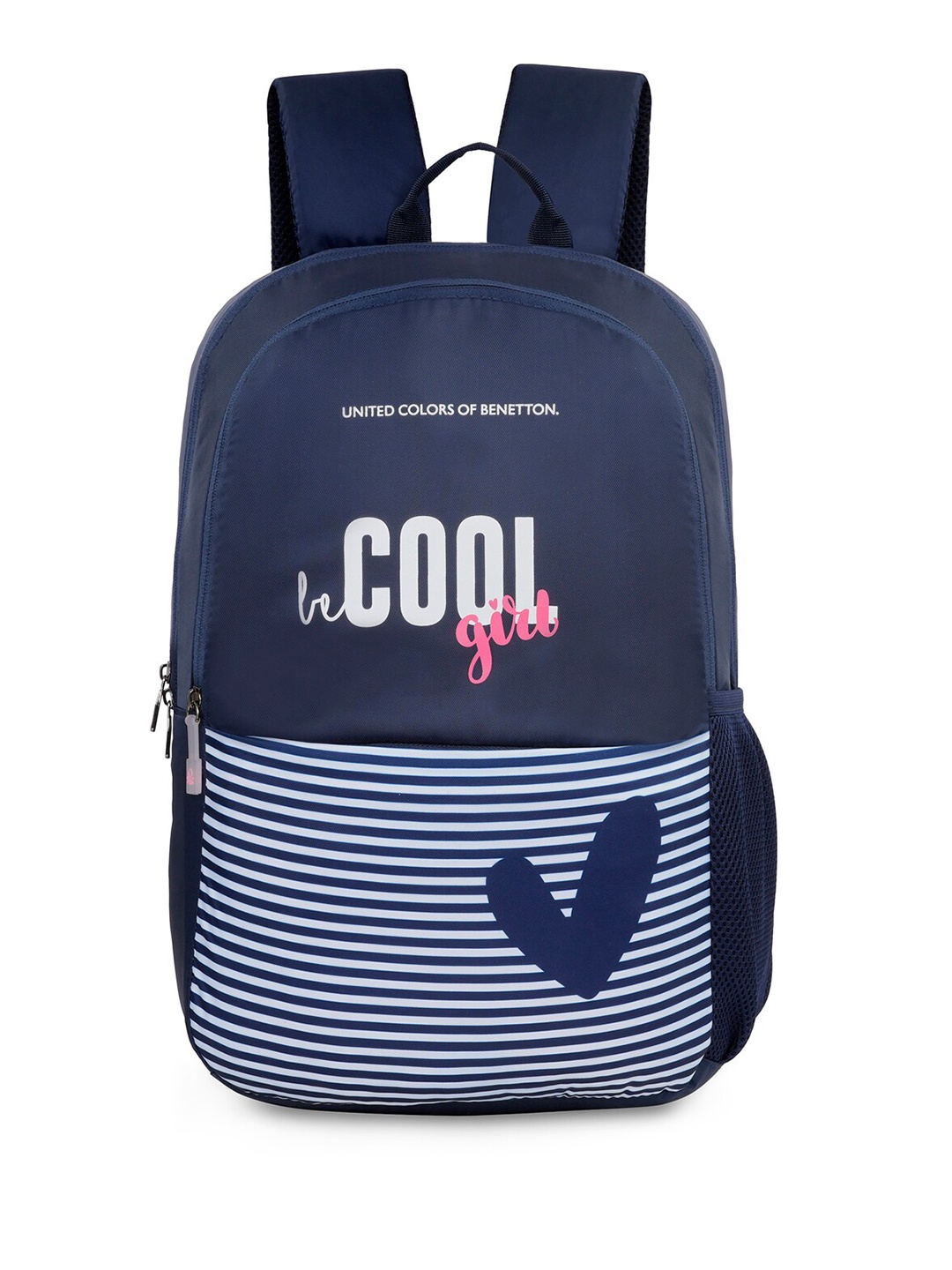 

United Colors of Benetton Unisex Striped Backpack, Navy blue