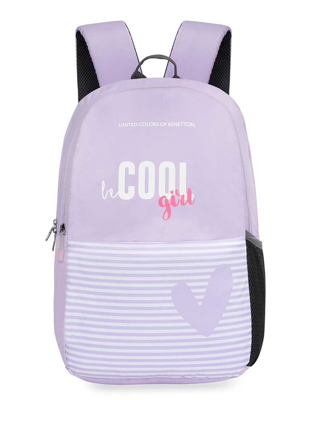 

United Colors of Benetton Kids Striped Backpack-22 L, Lavender