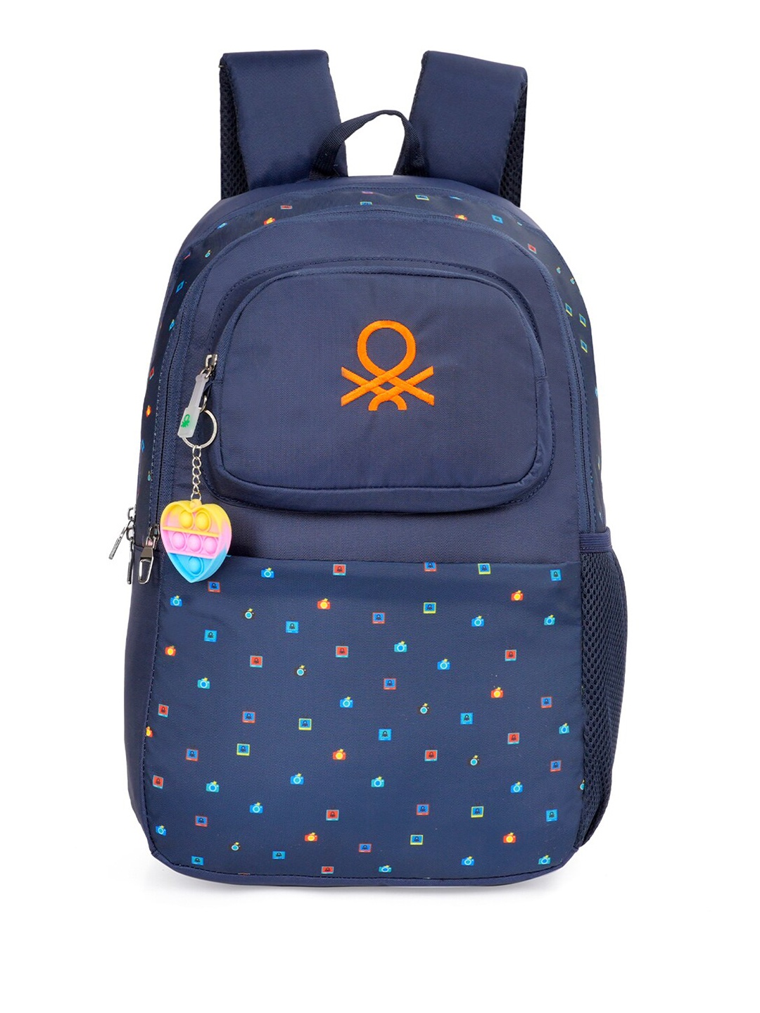 

United Colors of Benetton Kids Graphic Printed School Backpack-25L, Navy blue
