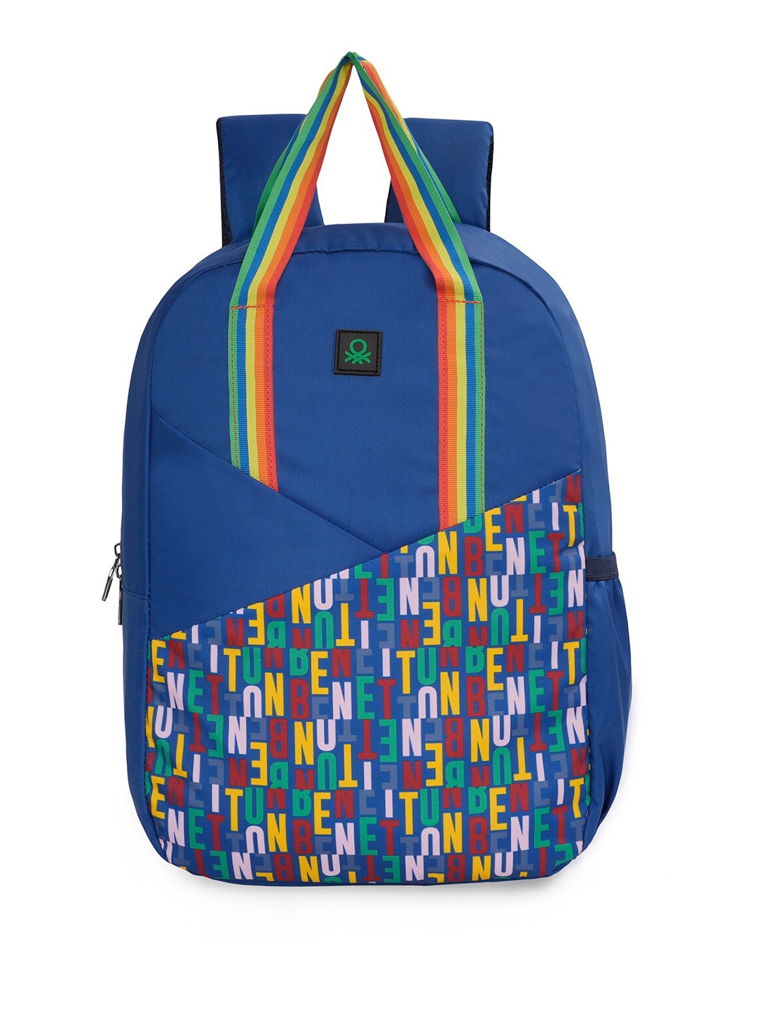 

United Colors of Benetton Unisex Typography Printed Backpack, Blue
