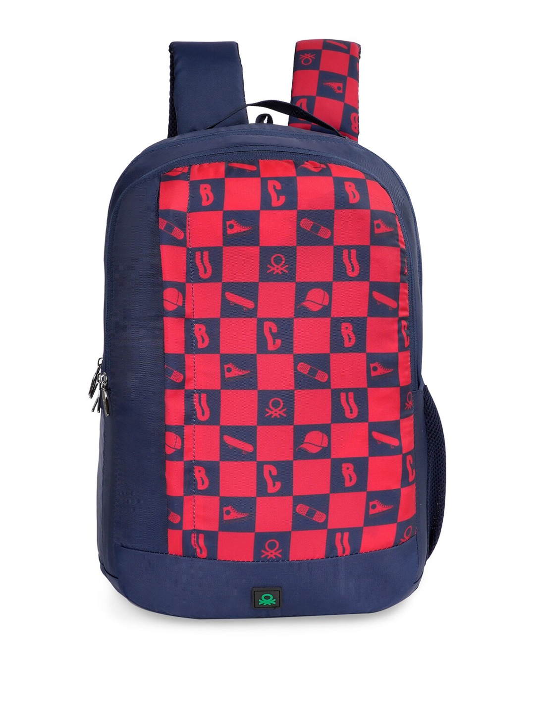 

United Colors of Benetton Unisex Typography Printed Backpack-25L, Navy blue