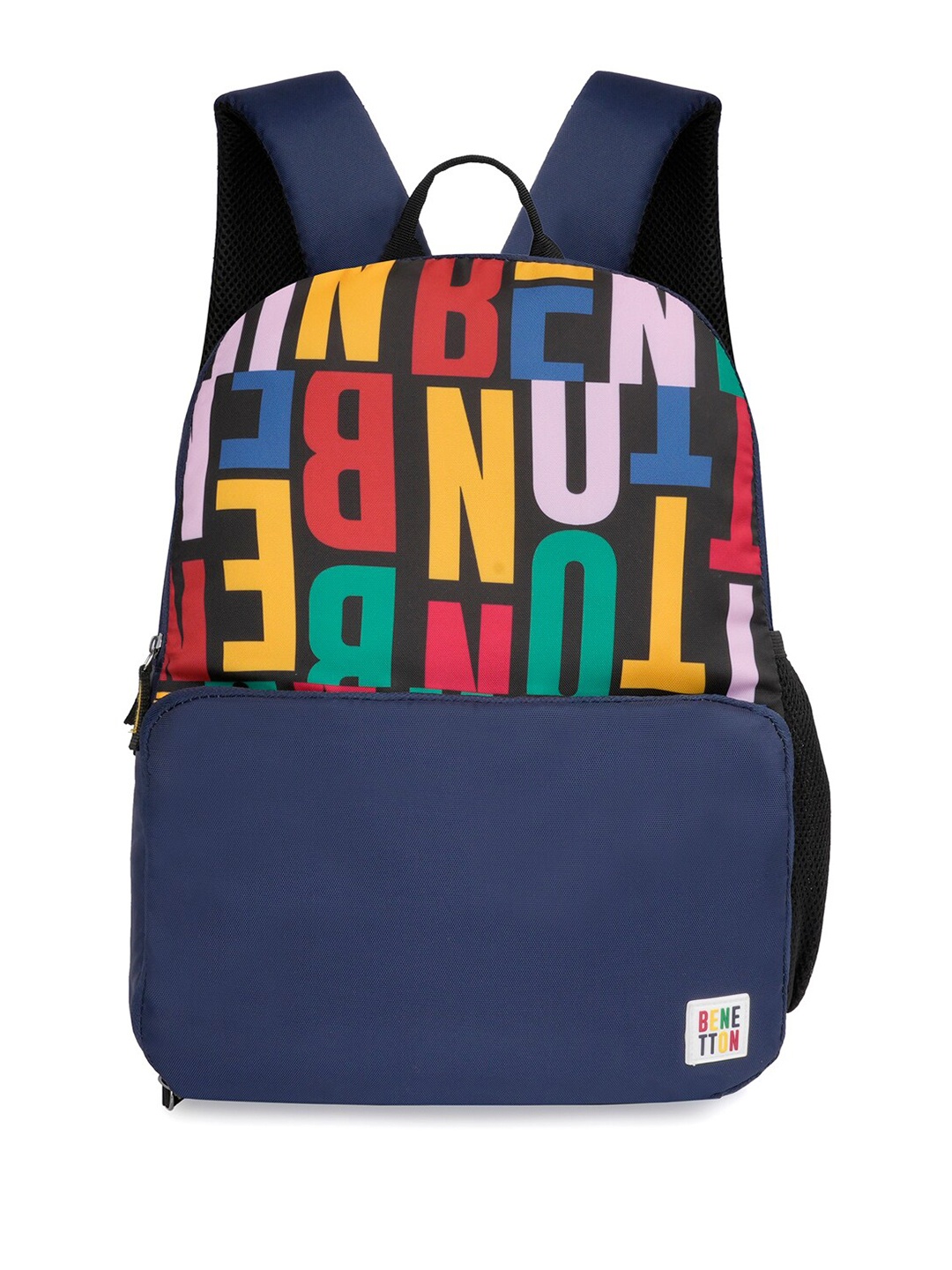 

United Colors of Benetton Unisex Typography Printed Backpack, Navy blue