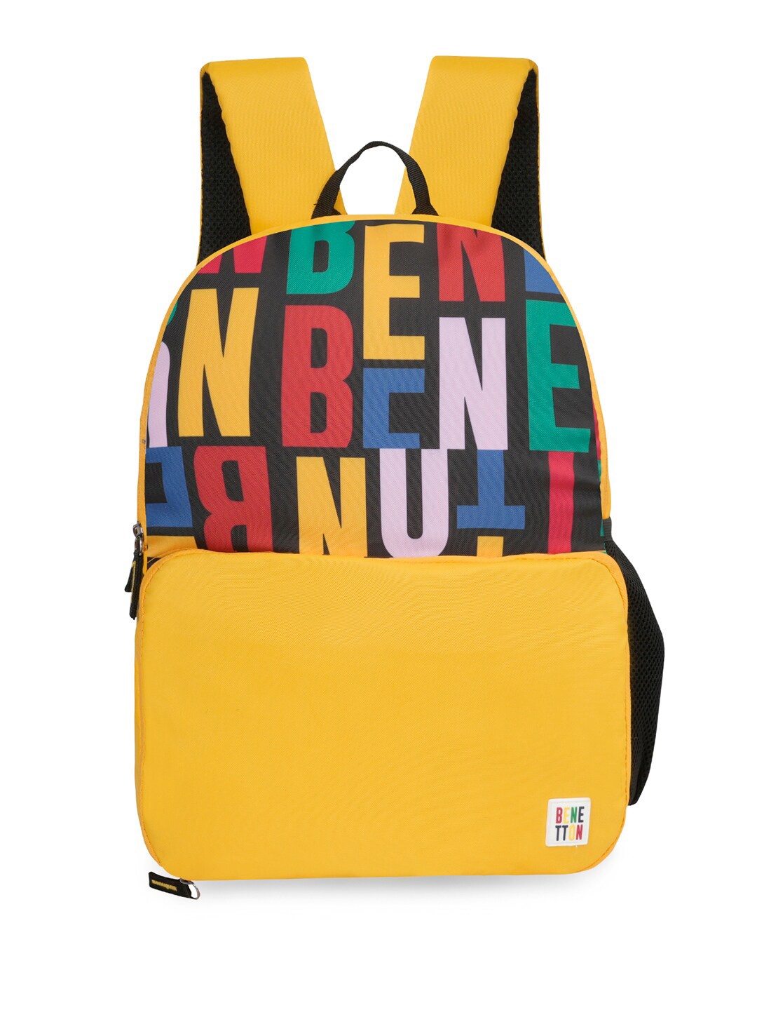 

United Colors of Benetton Unisex Typography Printed Backpack- 12L, Yellow