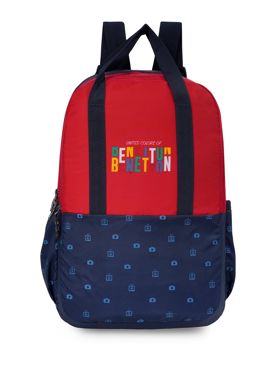 

United Colors of Benetton Unisex Typography Printed Backpack 13L, Red