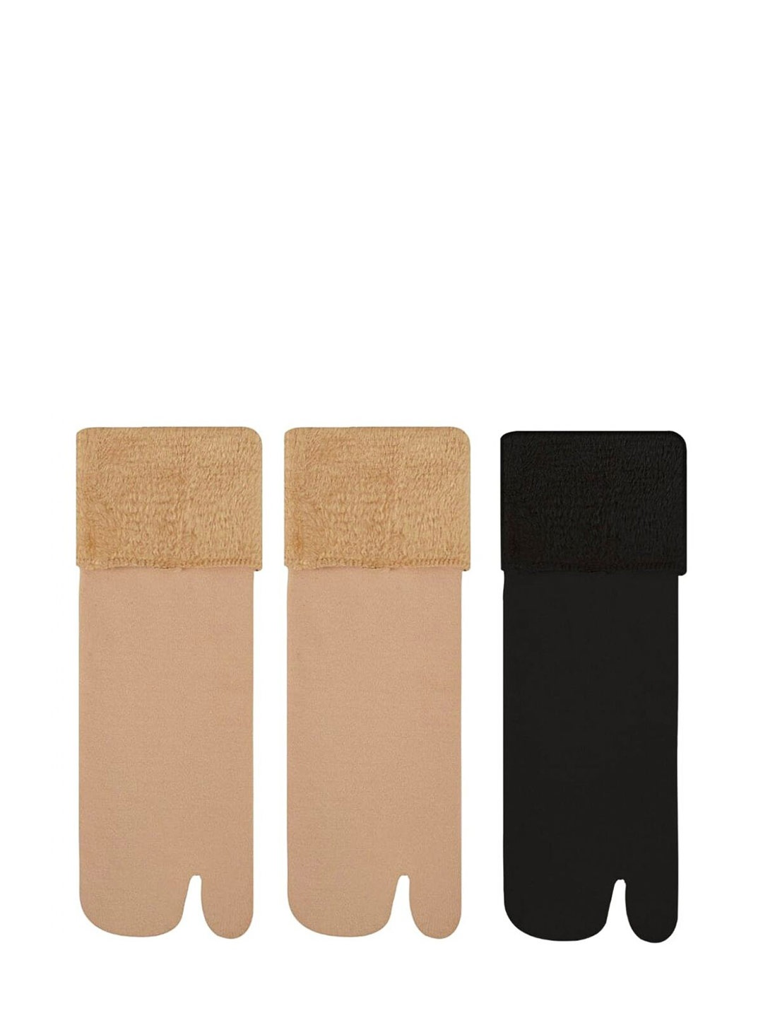

Brauch Women Pack Of 3 Calf-Length Winter Socks, Beige