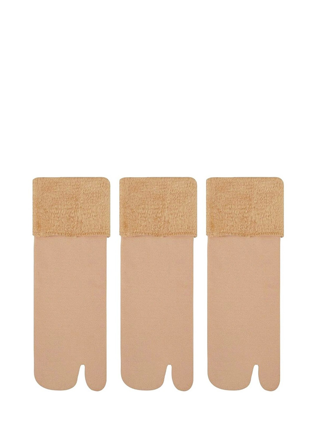 

Brauch Women Pack Of 3 Calf-Length Winter Socks, Beige