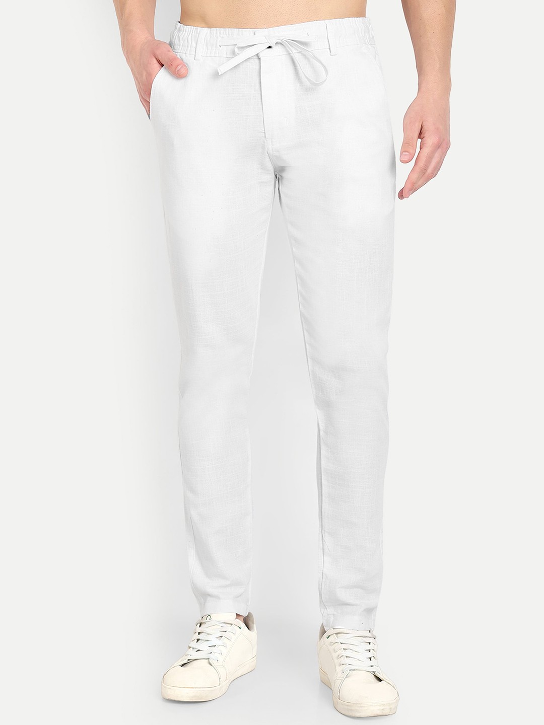 

CARBONN CLOTH Men Regular Fit Joggers Trousers, White