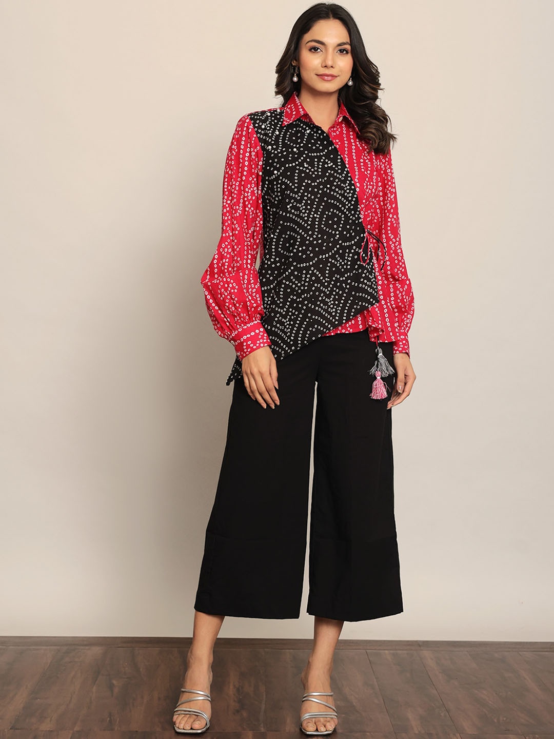 

KAORI BY SHREYA AGARWAL Printed Pure Cotton Relaxed Fit Shirt With Trousers, Pink