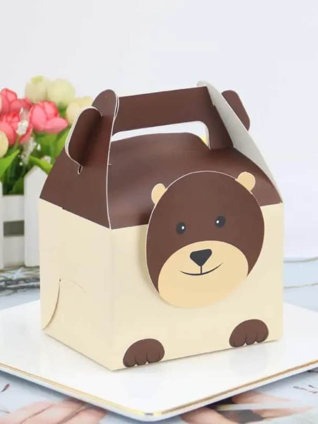 

Satyam Kraft Set Of 10 Little Bear Printed Decorative Folding Storage Box, Brown