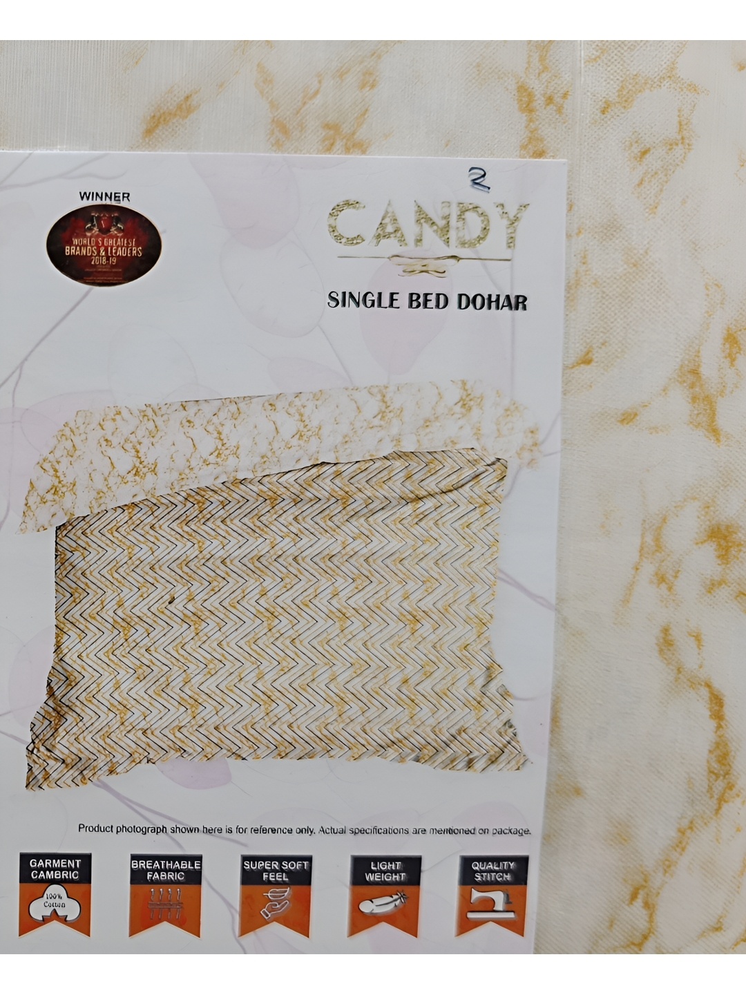 

Signature Beige & White 2 Pieces Geometric Cotton AC Room Single Bed Dohars