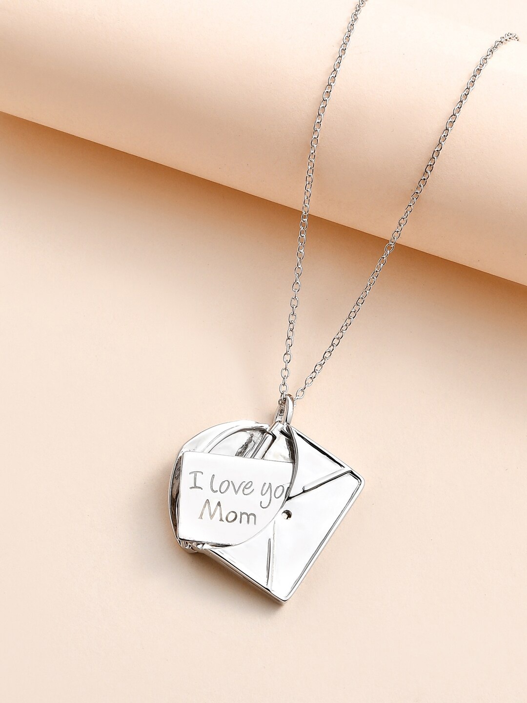 

Ornate Jewels 925 Sterling Silver Rhodium-Plated Secret Letter Envelope Pendant With Chain