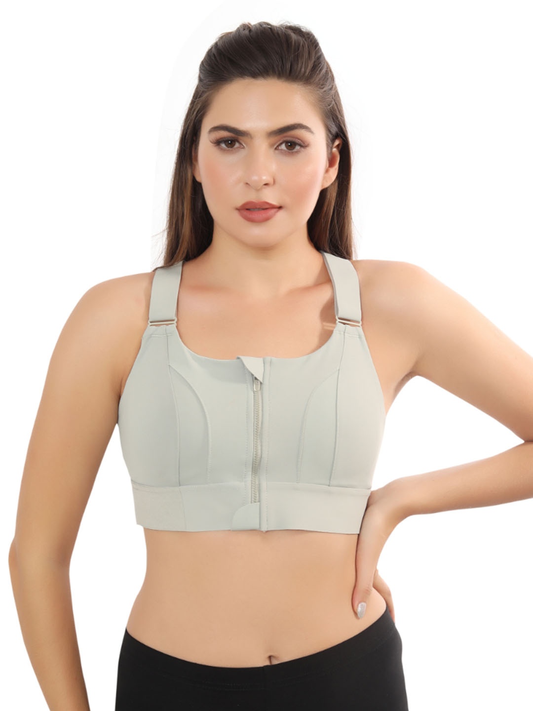 

FABLUK Full Coverage Lightly Padded Workout Bra with Moisture Wicking, Sea green