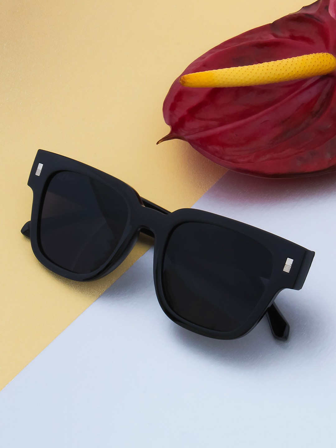 

Ted Smith Unisex Wayfarer Sunglasses With UV Protected Lens, Black