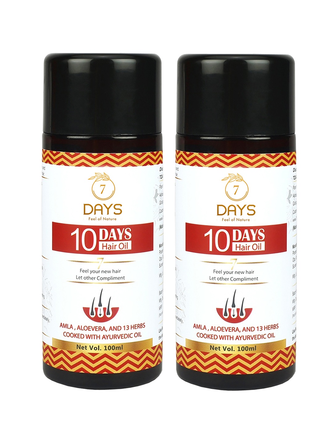 

7 DAYS 2-Pcs 10-Days Hair Oil with Aloevera & Onion - 100 ml each, White