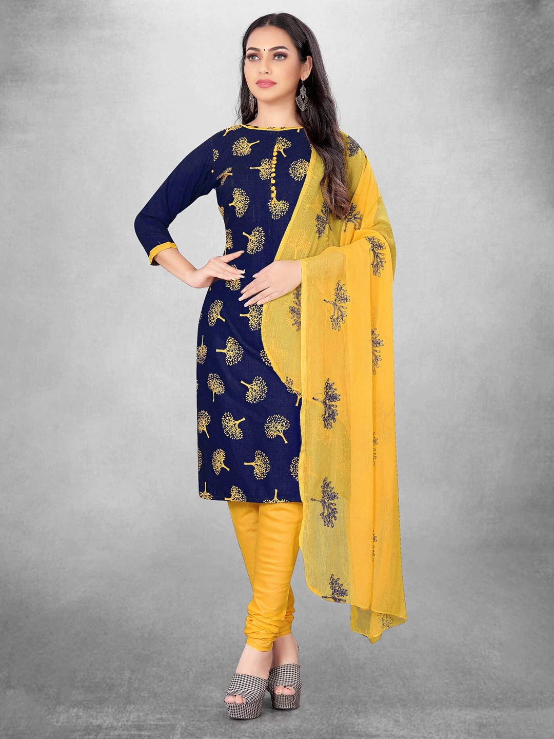 

LeeliPeeri Designer Floral Printed Unstitched Dress Material, Blue