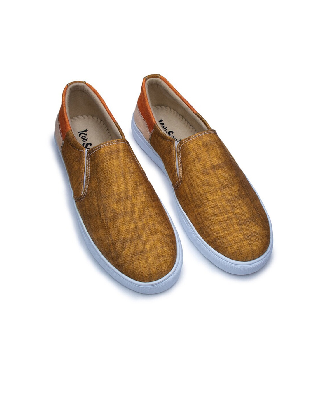 

KobSook Men Round Toe Slip-On Canvas Loafers, Mustard