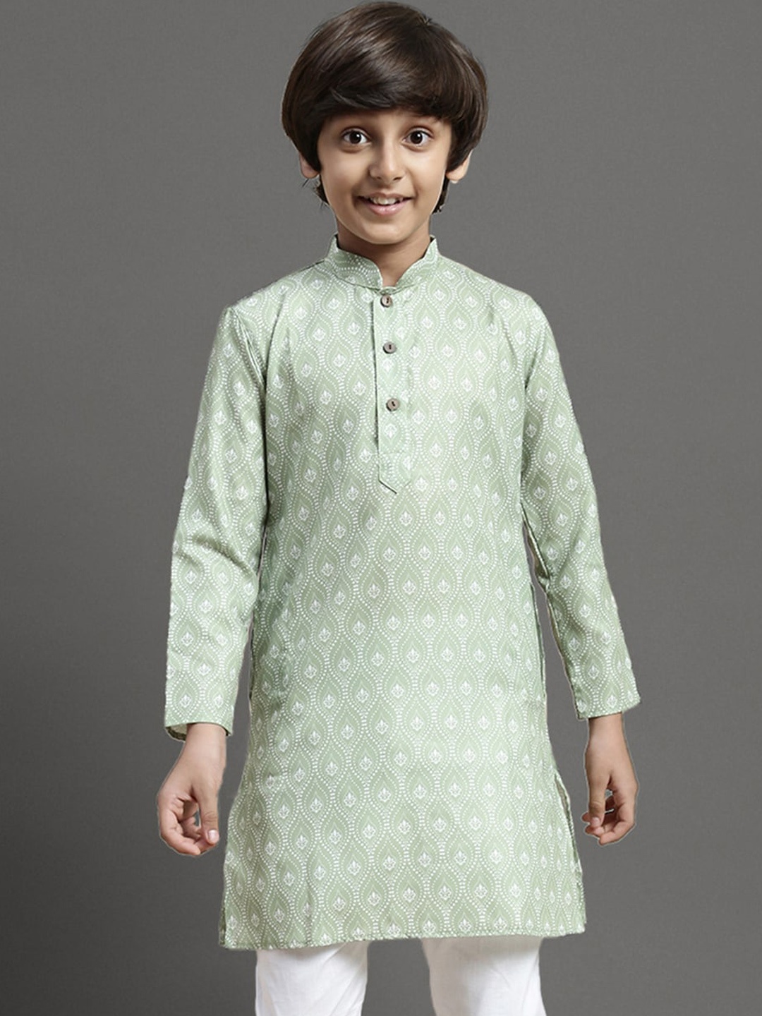 

YK Boys Ethnic Motifs Printed Kurta, Green