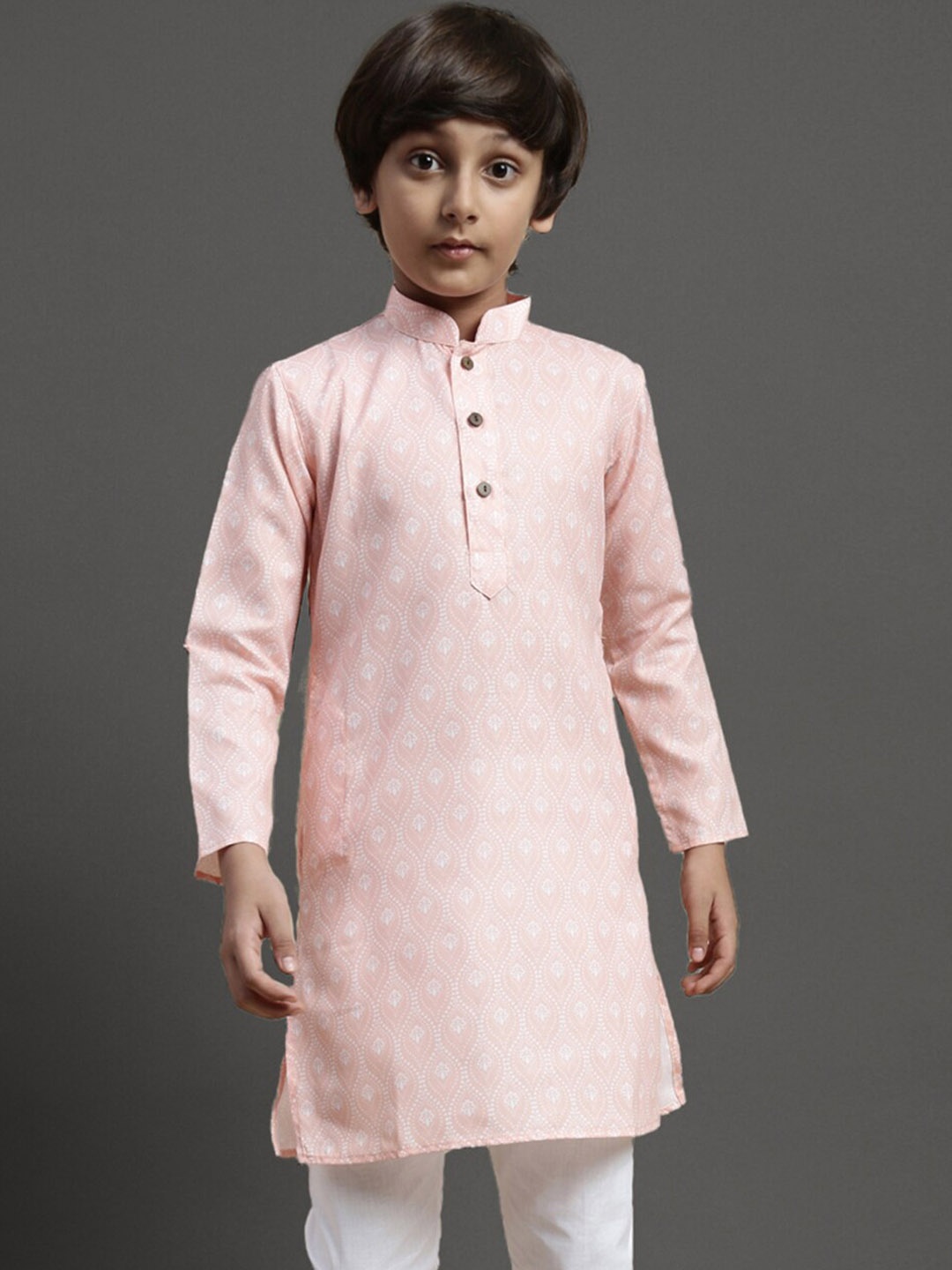 

YK Boys Ethnic Motifs Printed Kurta, Pink