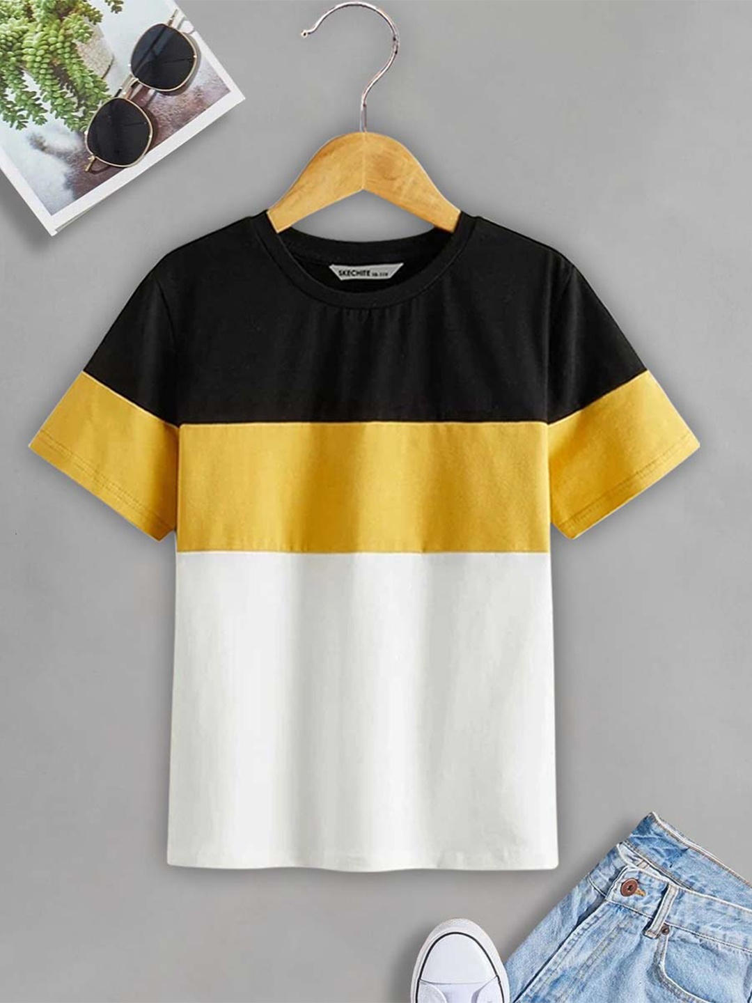 

BAESD Boys Colourblocked Cotton T-shirt, Black