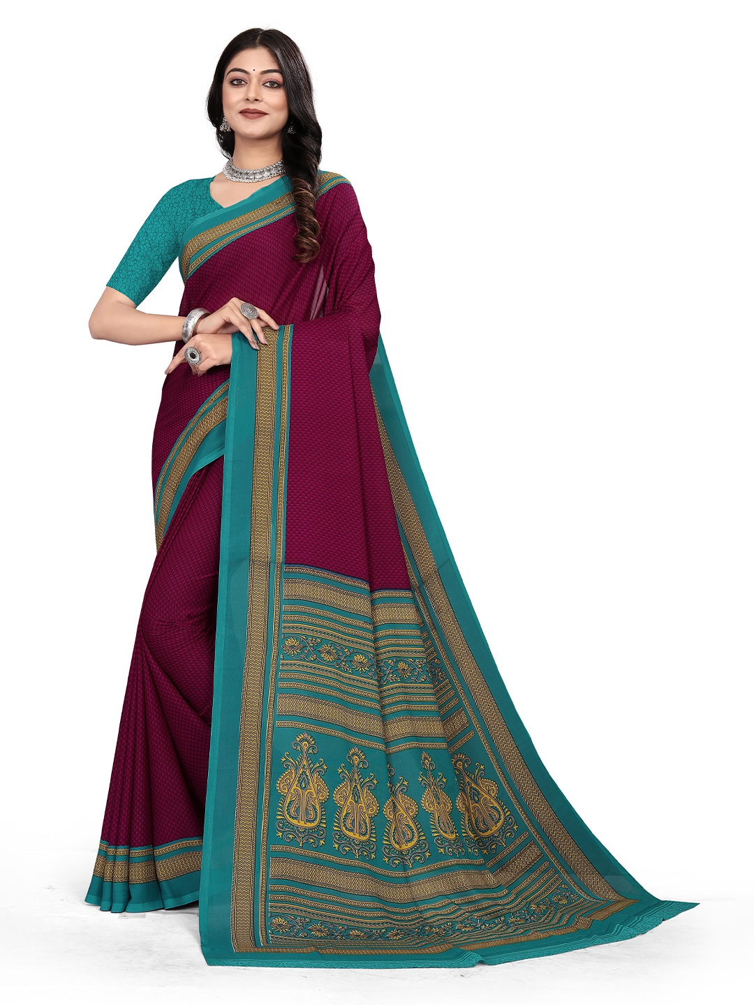 

VIMLA Ethnic Motifs Printed Saree, Violet