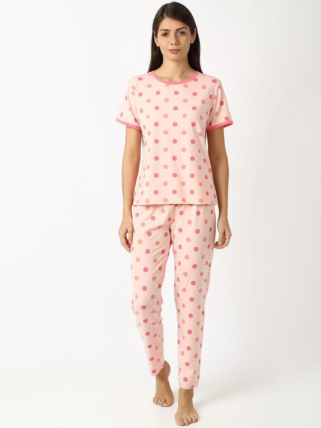 

mackly Printed Night suit, Pink