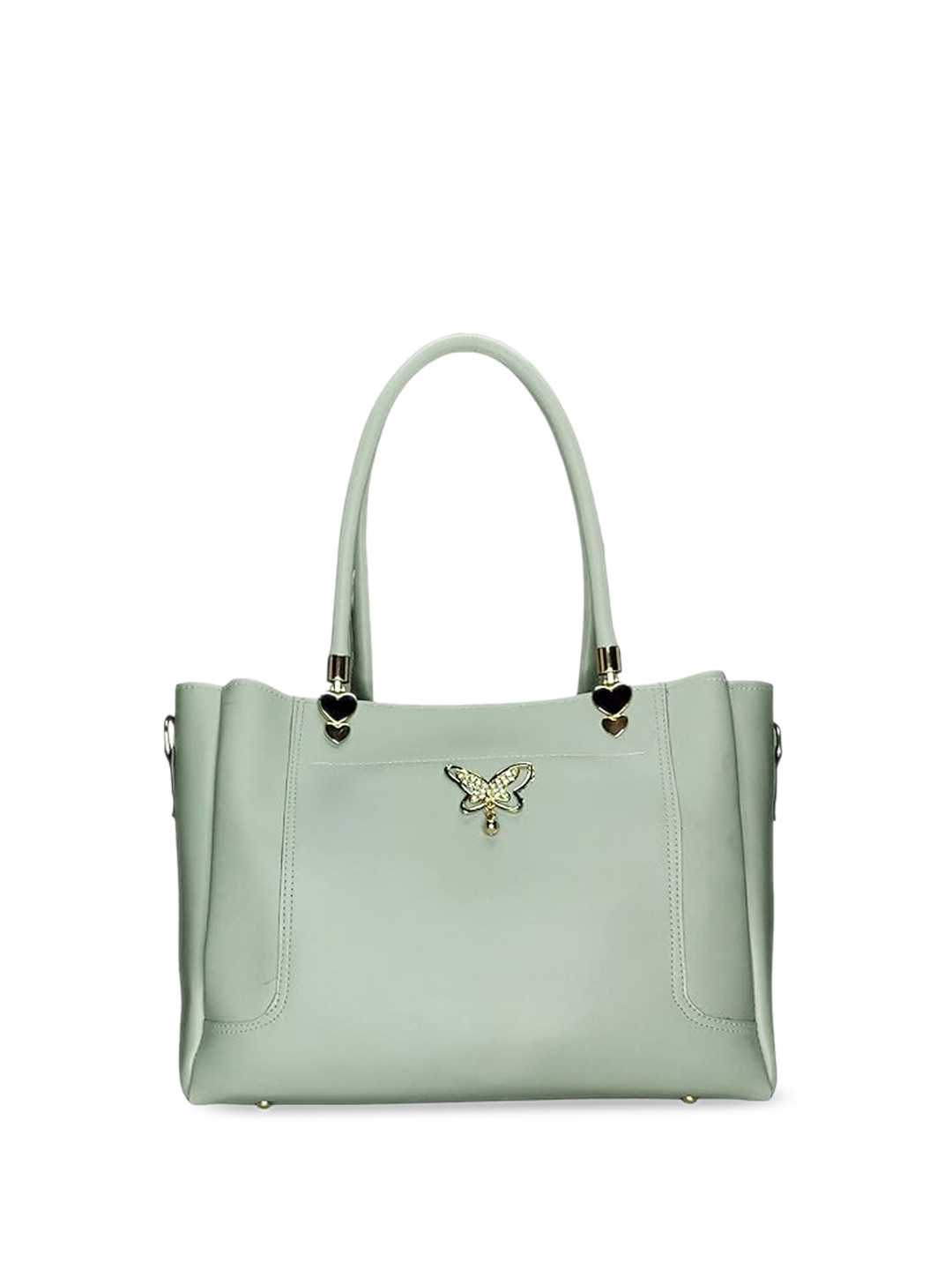 

The Mini NEEDLE Embellished PU Structured Handheld Bag, Grey