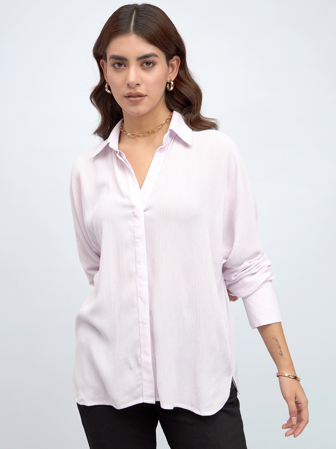 

DL Woman Crepe Shirt Style Top, Lavender