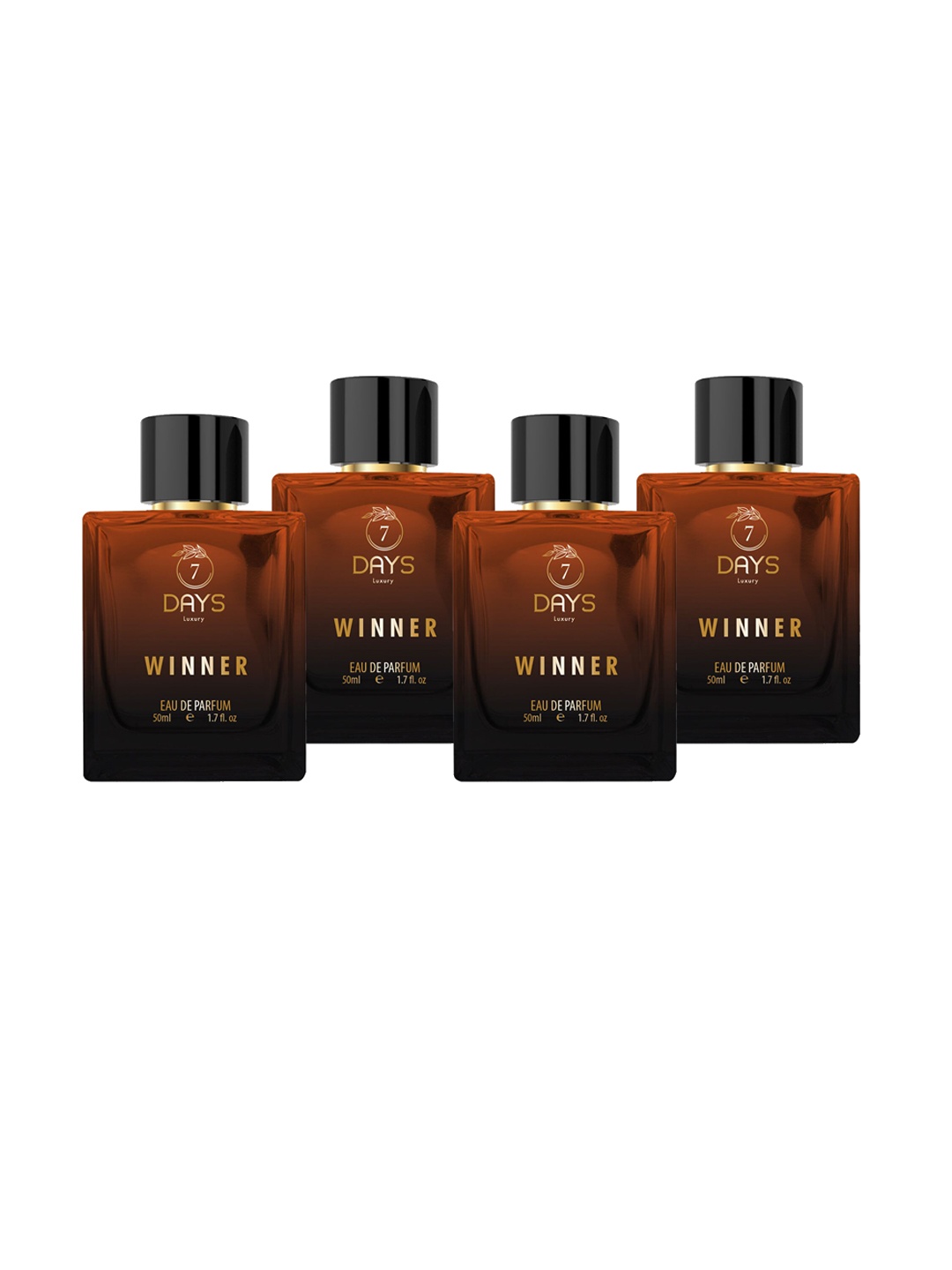 

7 DAYS Men Set Of 4 Luxury Winner Eau De Parfum - 50ml Each, Tan