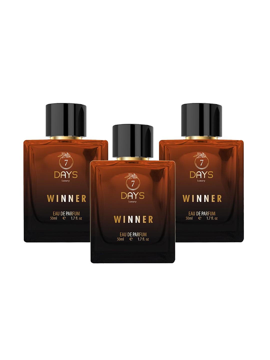 

7 DAYS Set of 3 Luxury Winner Long Lasting Eau De Parfum - 50ml Each, Tan