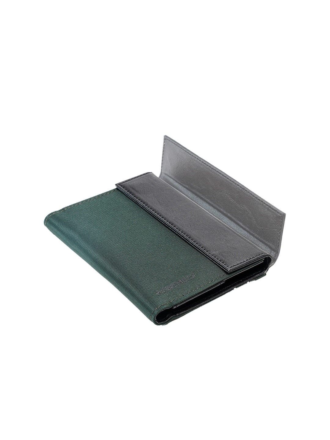 

Assembly Unisex Textured Leather Two Fold Wallet With Passport Holder, Green