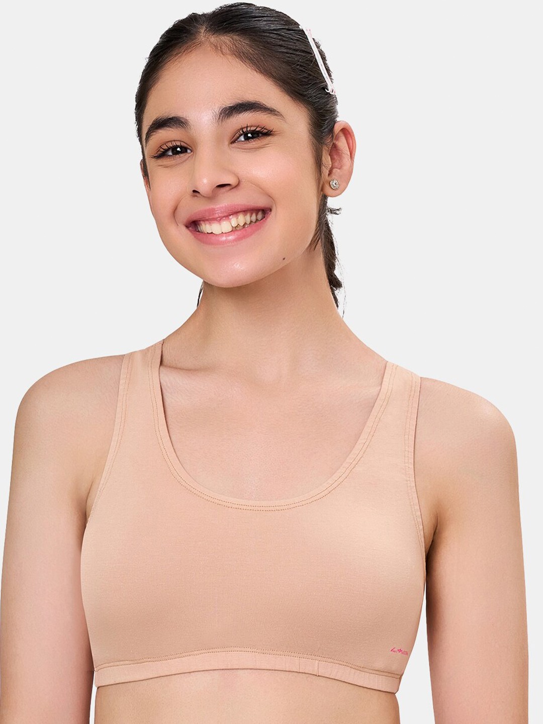 

MAROON Girls Printed Non-Padded Cotton Beginners Bra - Full Coverage, Nude