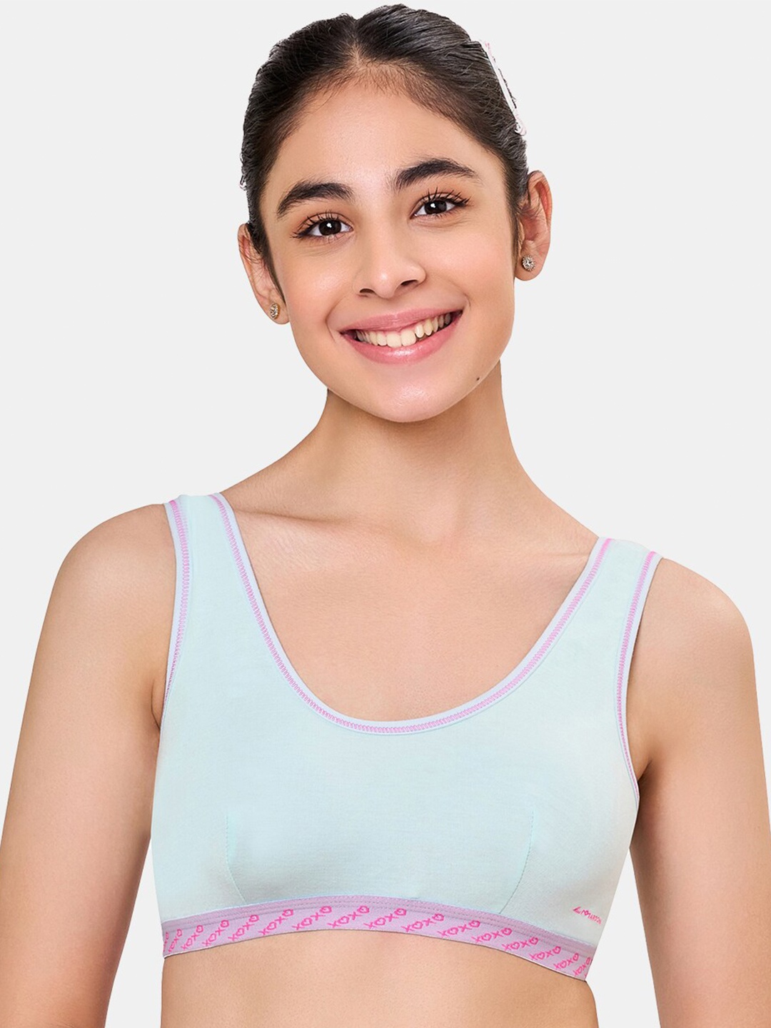 

MAROON Girls Printed Non-Padded Cotton Beginners Bra - Full Coverage, Sea green
