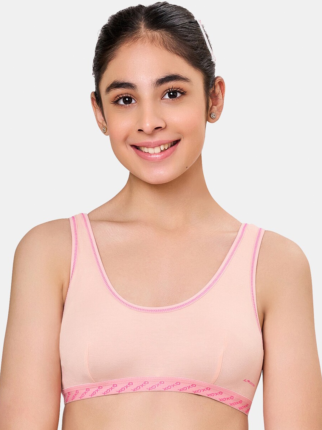 

MAROON Girls Full Coverage Non Padded Cotton Beginners Bra With All Day Comfort, Peach