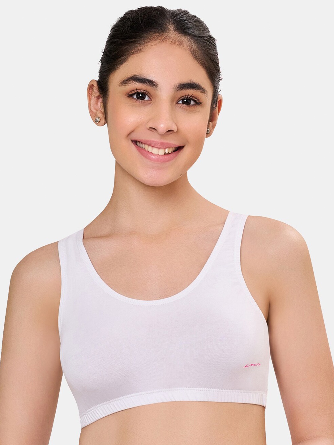 

MAROON Girls Printed Full Coverage Non Padded Beginners Bra With All Day Comfort, White