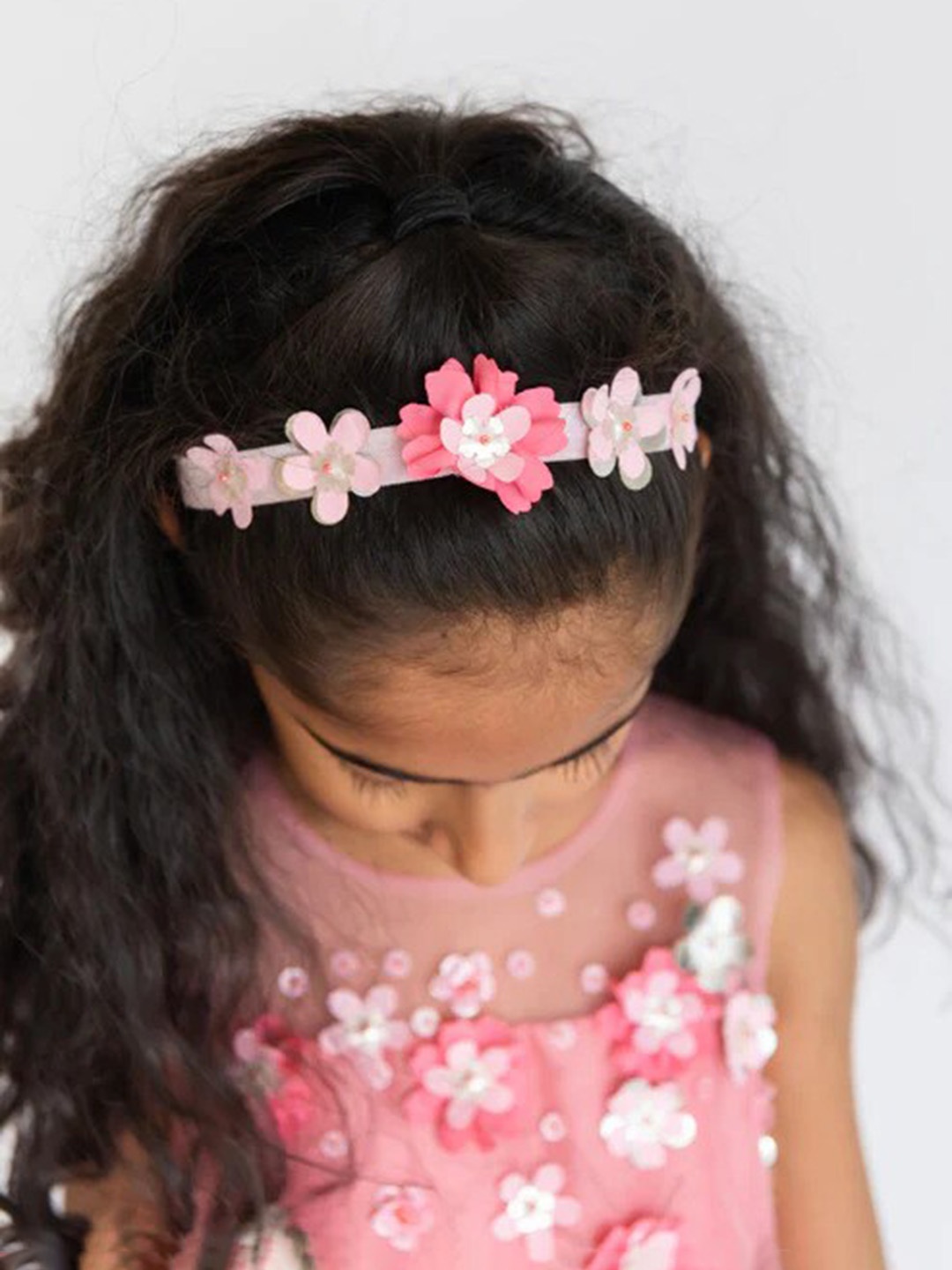 

A Little Fable Girls Floral Embellished Hairband, Pink
