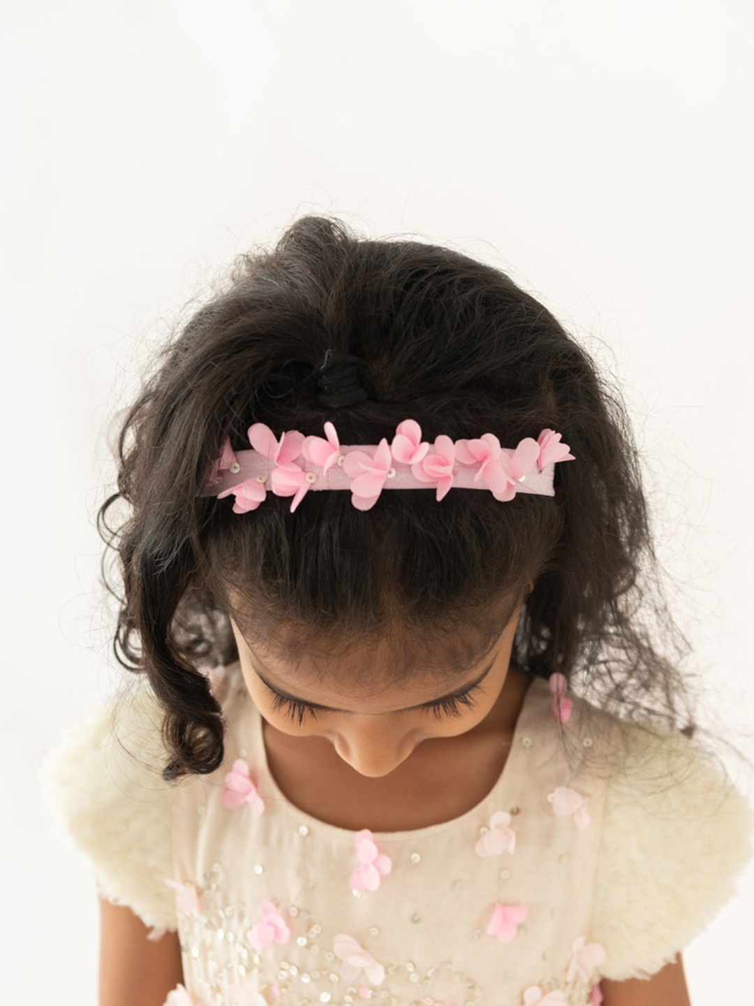 

A Little Fable Girls Floral Embellished Hairband, Pink