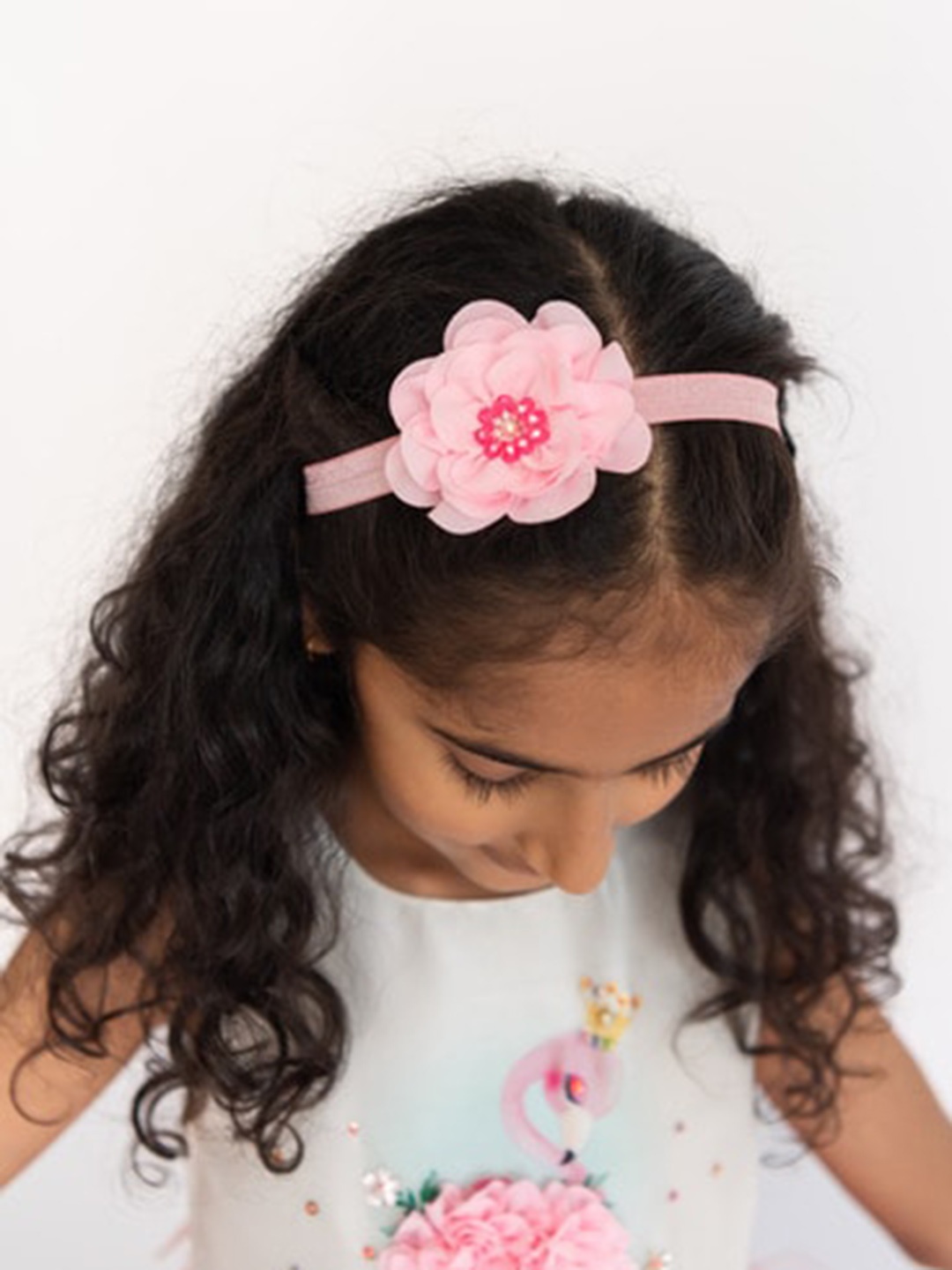

A Little Fable Girls Floral Embellished Hairband, Pink
