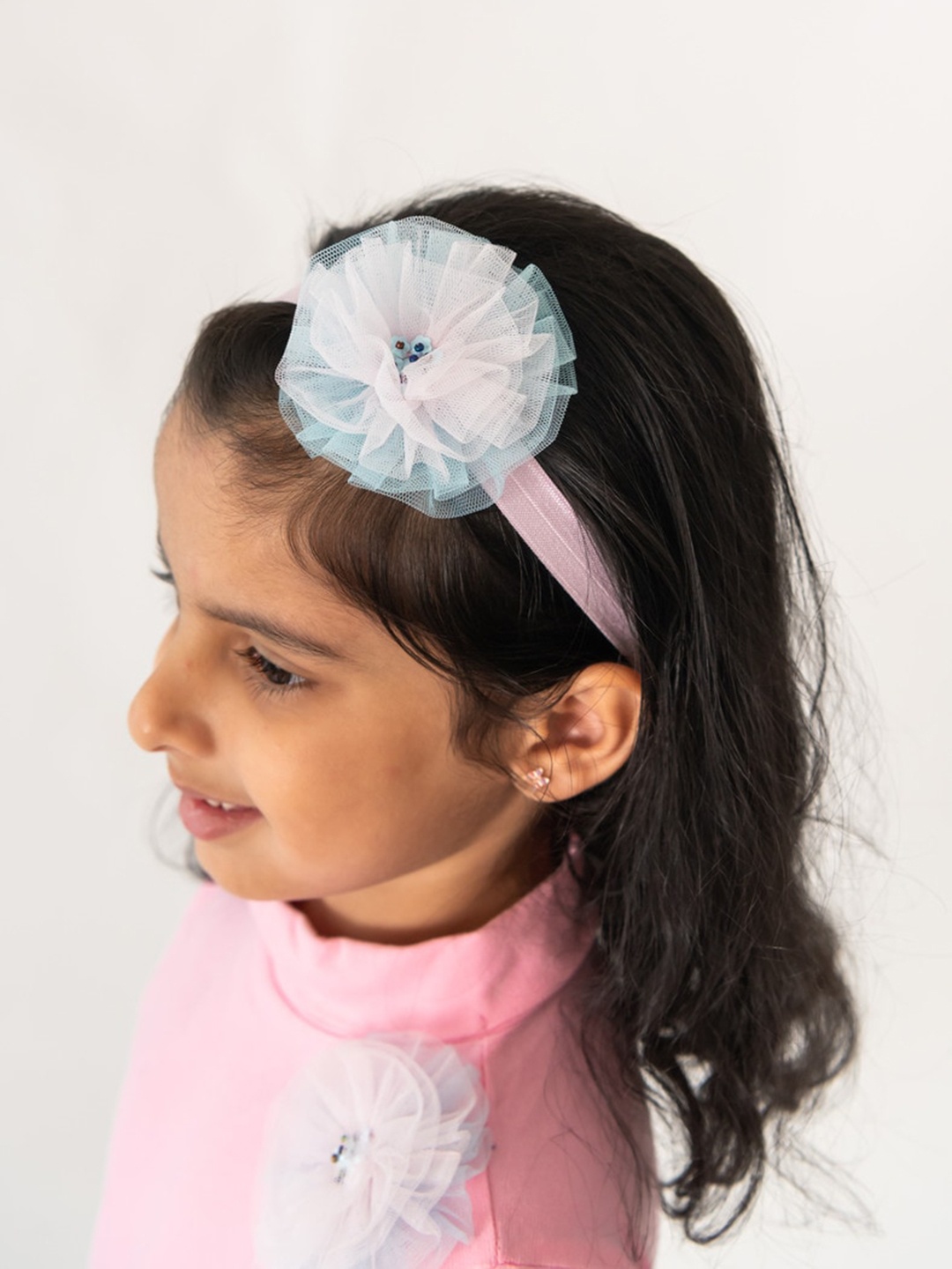 

A Little Fable Girls Floral Embellished Hairband, Pink