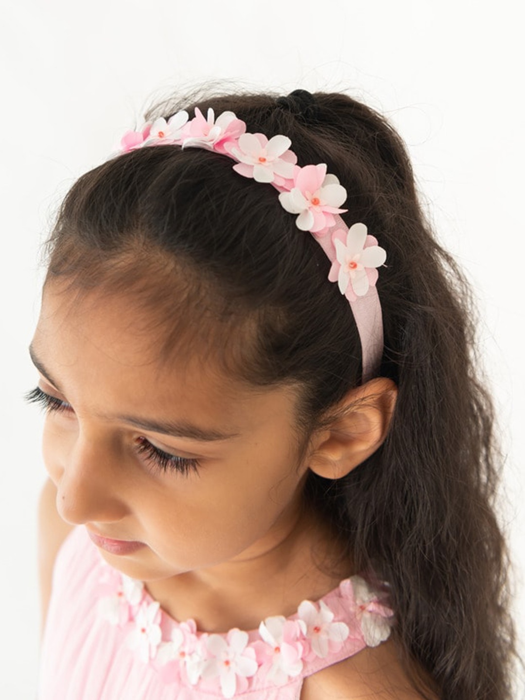 

A Little Fable Girls Floral Embellished Hairband, Pink