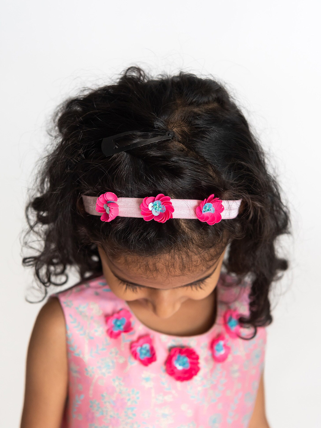 

A Little Fable Girls Floral Embellished Hairband, Pink