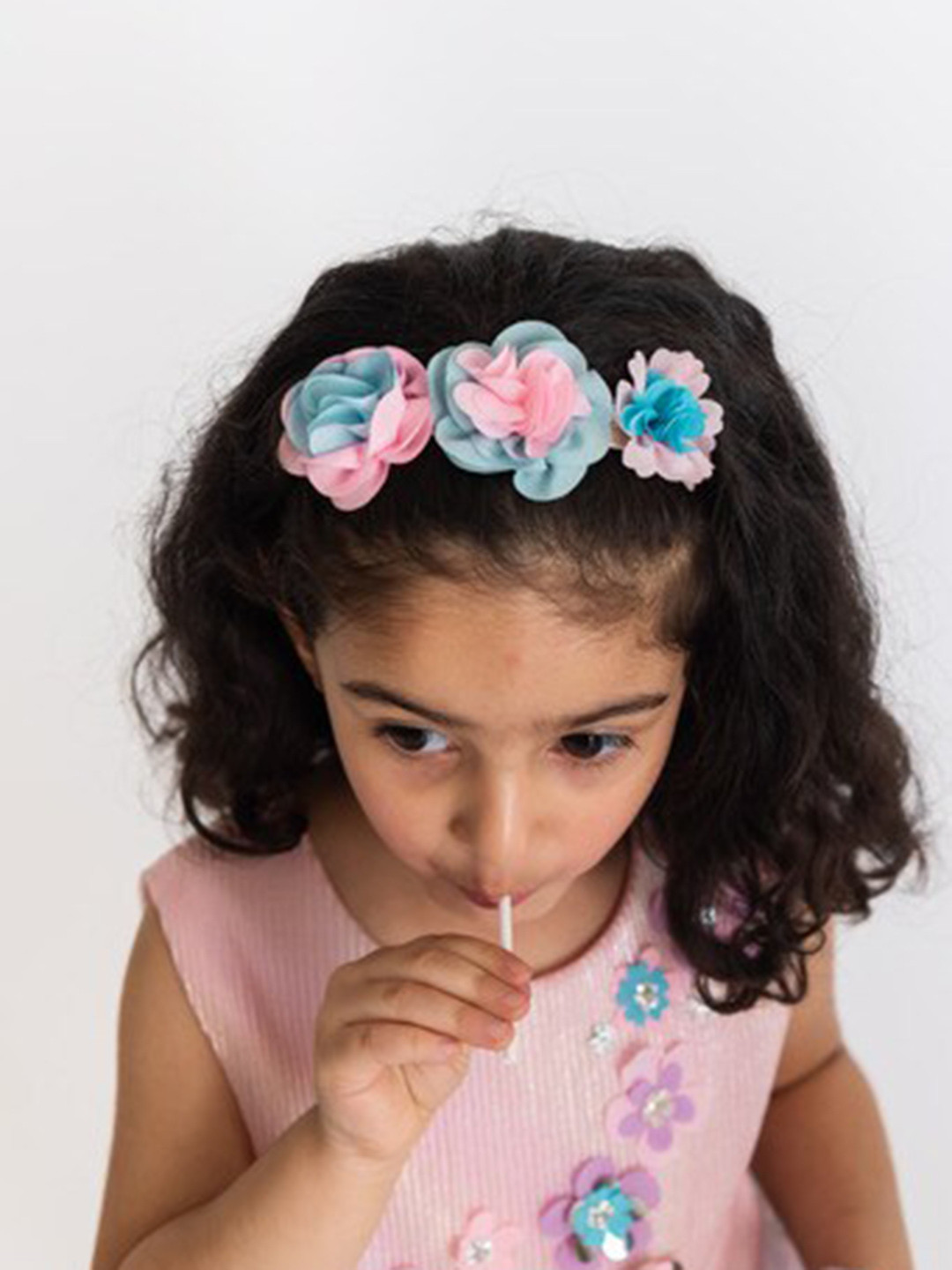 

A Little Fable Girls Floral Embellished Hairband, Pink