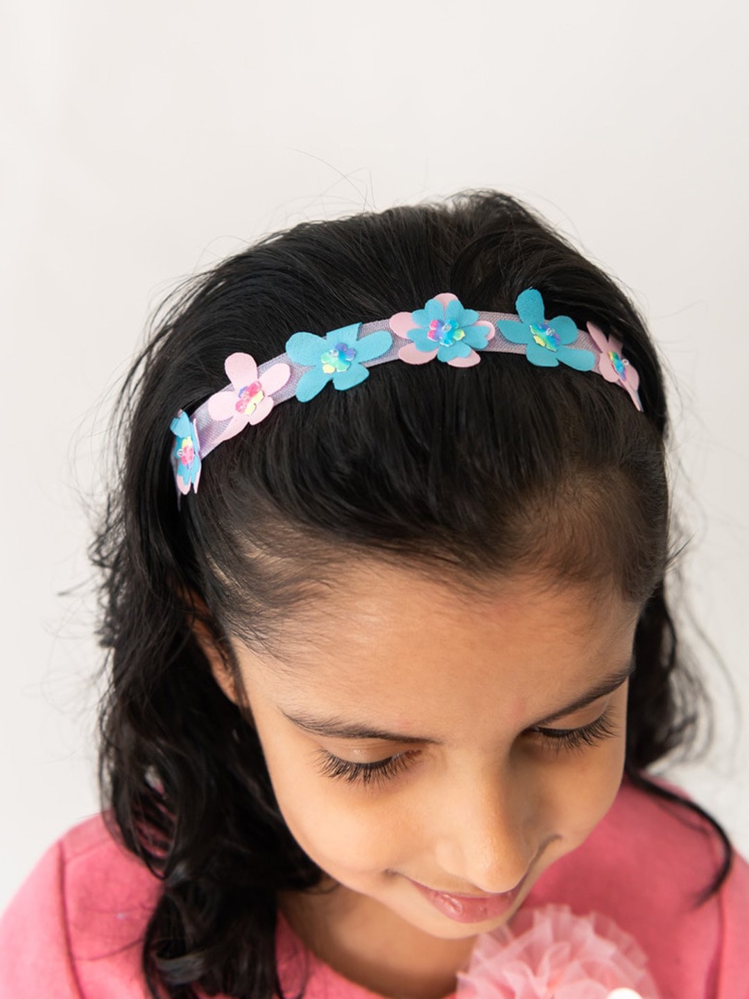 

A Little Fable Girls Floral Embellished Hairband, Blue