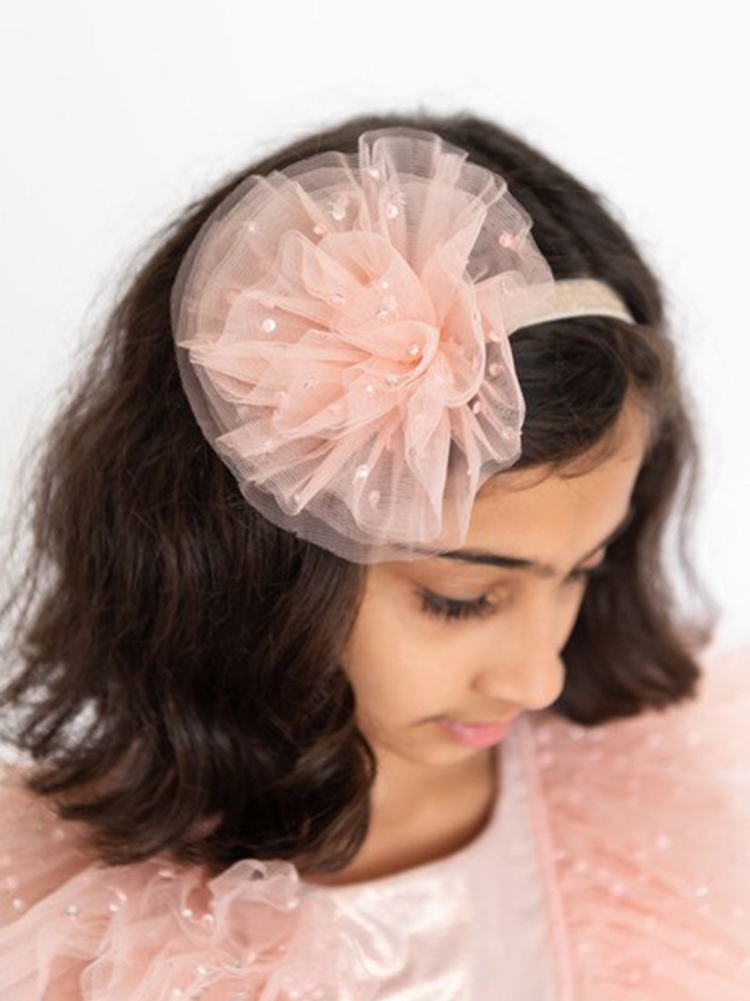 

A Little Fable Girls Floral Embellished Hairband, Pink