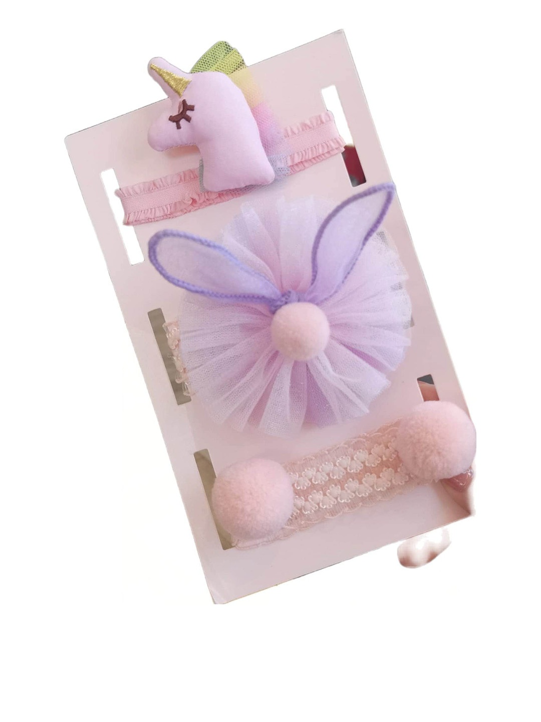 

SYGA Girls Set of 3 Lace Hairbands, Pink
