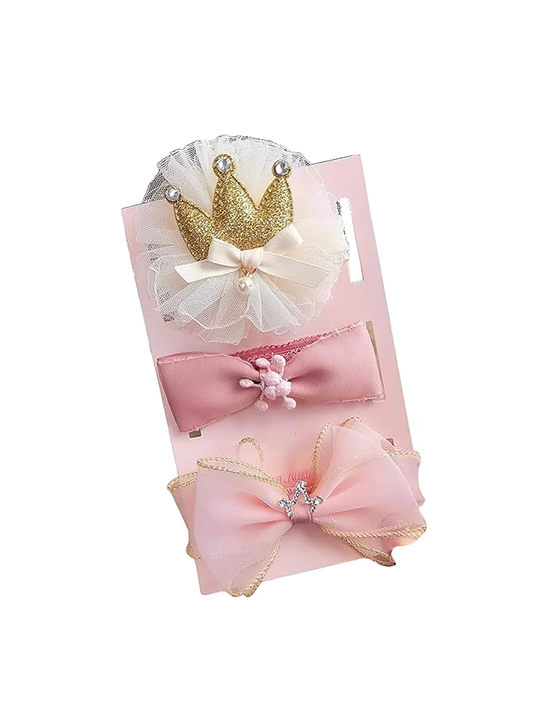 

SYGA Girls Set of 3 Princess Wind Bow Flower Elasticated Hairbands, Pink