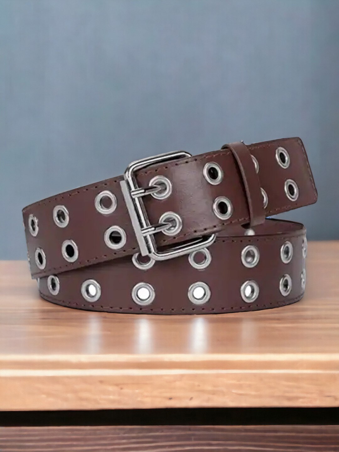 

SAMTROH Unisex Self Design Synthetic Leather Belt, Brown