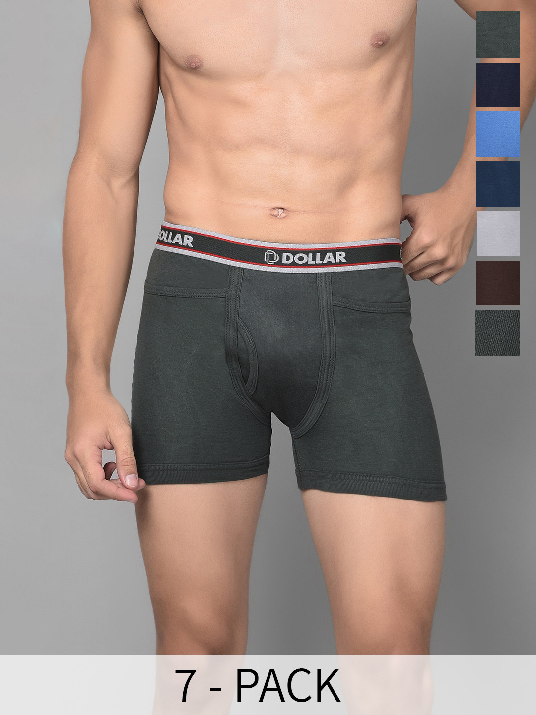 

Dollar Bigboss Men Pack 7 Combed Cotton Intrerlock Pocket Trunk MBTR-05-SPCD-PO7-CO3-S24, Assorted