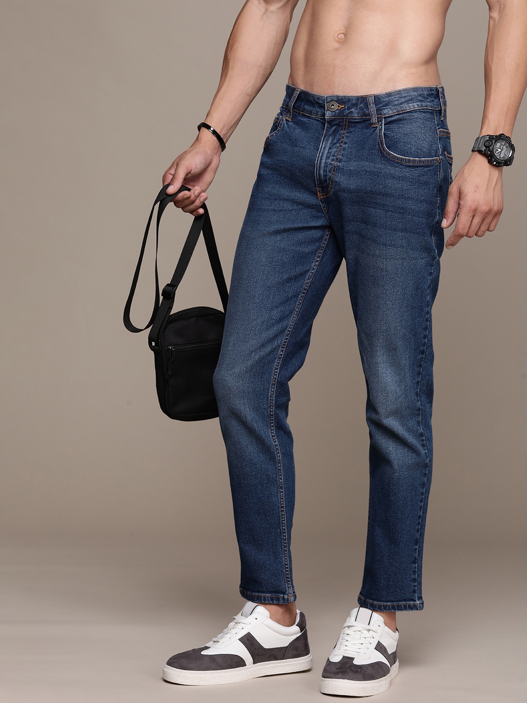 

Roadster Men Slim Fit Stretchable Jeans, Navy blue